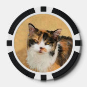 Calico Cat-schildering - Kute Original Cat Art Poker Chips (Voorkant)