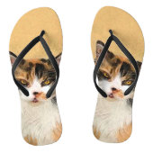 Calico Cat-schildering - Kute Original Cat Art Teenslippers (Voetbed)