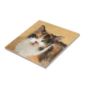 Calico Cat-schildering - Kute Original Cat Art Tegeltje (Zijkant)