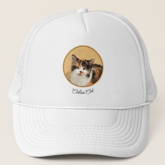 Calico Cat-schildering - Kute Original Cat Art Trucker Pet (Voorkant)