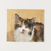 Calico Cat-schildering - Kute Original Cat Art Wandkleed (Voorkant (horizontaal))