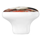 Calico Cat Winter Scene Schilderij Keramische Knop (Zijkant)