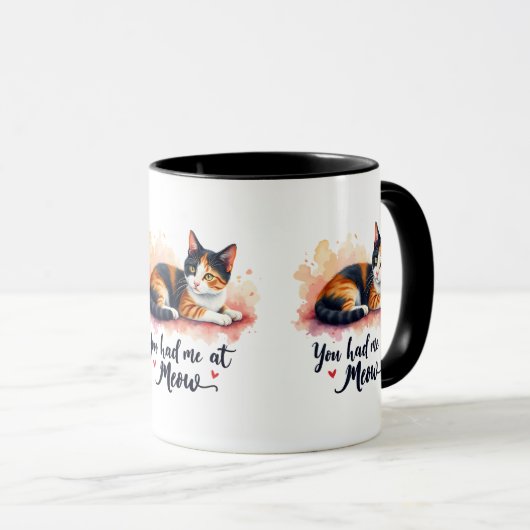 Calico Cat You Had Me bij Meow Waterverf Mok (Voorkant rechts)