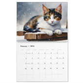 Calico Cats Aquarelle Art 12-Mois Calendrier 2024 (Feb 2026)