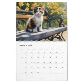 Calico Cats Aquarelle Art 12-Mois Calendrier 2025 (Mar 2026)