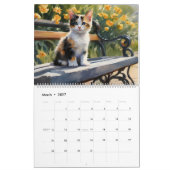 Calico Cats Aquarelle Art 12-Mois Calendrier 2025 (Mar 2027)