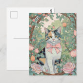 Calico chat avec carte postale (Devant / Derrière)