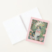 Calico chat dans le jardin Carnet spiral (Intérieur)