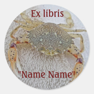 Calico Crab Ex libris Book Sticker voor Aanpassen