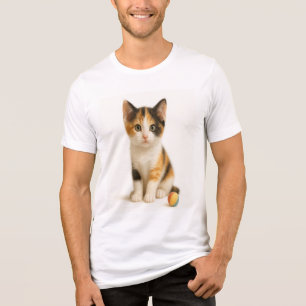 Calico Curiosity - Kitten met kleur Pop Ball Tri-Blend Shirt