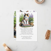 Calico en de Catnip Cat Lovers Flat Note Kaart Notitiekaartje (Voorkant / Achterkant in situ)