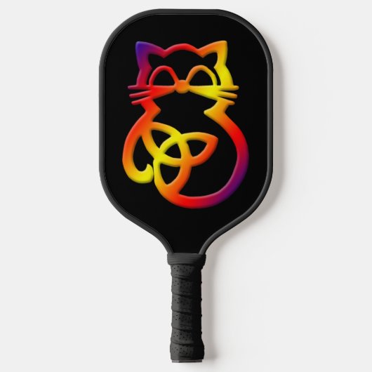 Calico Gradient Trinity Knot Celtic Cat Pickleball Paddle (Voorkant)