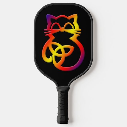 Calico Gradient Trinity Knot Celtic Cat Pickleball Paddle (Achterkant)