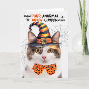 Calico Halloween Kat PURRanormale MEOWolween Feestdagen Kaart