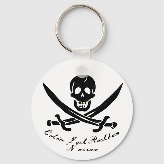 Calico Jack Nassau Pirate Flag Jolly Roger Sleutelhanger (Voorkant)