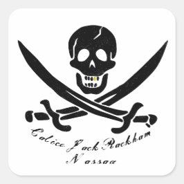Calico Jack Nassau Pirate Flag Jolly Roger Vierkante Sticker
