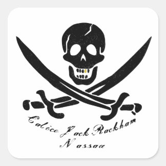 Calico Jack Nassau Pirate Flag Jolly Roger Vierkante Sticker