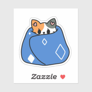 calico kat dekentje Japans schattig Kawaii sticker