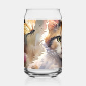 Calico Kat en Vlinders in de voorjaarstuin Blikvorm Glas (Voorkant)