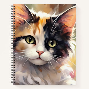 Calico Kat en Vlinders in de voorjaarstuin Notitieboek