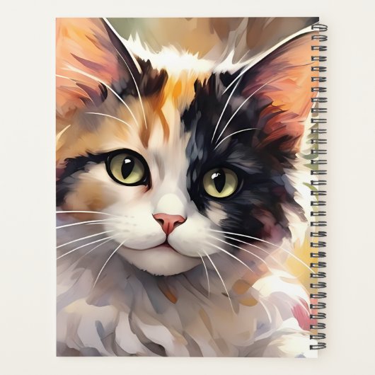 Calico Kat en Vlinders in de voorjaarstuin Planner (Achterkant)