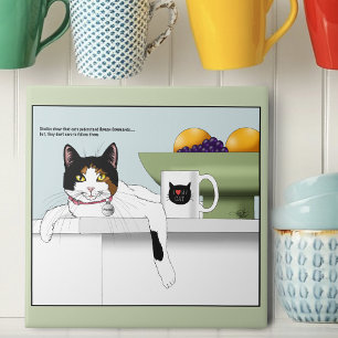 Calico Kat-houding Kat Keuken Tegeltje