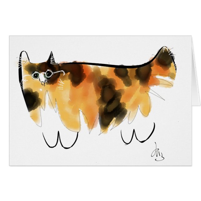 Calico-kat met ezels (Voorkant Horizontaal)