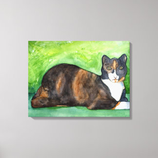 Calico Kat Waterverf Schilderij Canvas Kunst