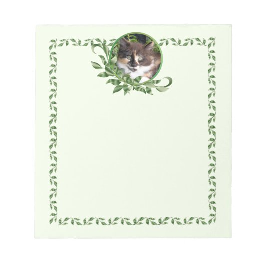 Calico Kitten Garden Bloc-notes vert (Devant)