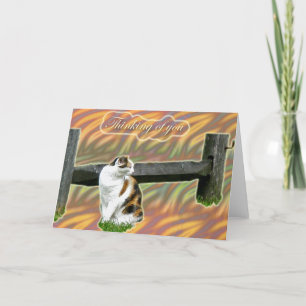 Calico Kitty Chat Penser à votre carte