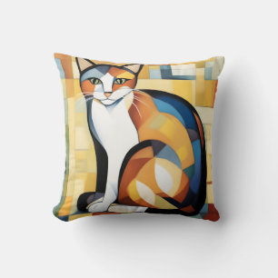 Calico kubisme een katachtige kussen