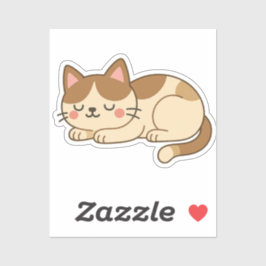 Calico Patch Cat – Cute Sleeping Kitty Sticker