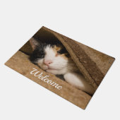 Calico Sous Le Tapis D'Accueil Du Tapis (Incliné)