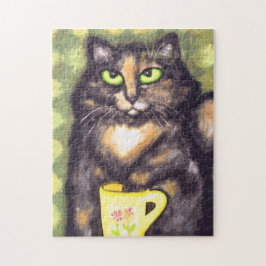 Calico Torti Maine Coon Cat with Tea Legpuzzel