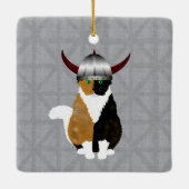 Calico Viking Cat Ornament (Achterkant)