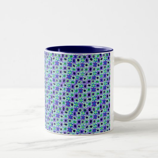 Calicot bleu tasse à deux tons de 11 onces (Droit)