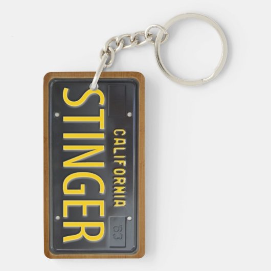 California 1963 License Bord Sleutelhanger CUSTOM (achterkant)