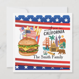 California 4 juli Onafhankelijkheidsdag feest Kaart