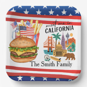 California 4 juli onafhankelijkheidsdag feest papieren bordje