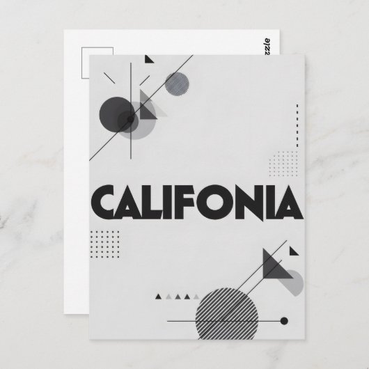 California Art Print – Unieke Lettering Briefkaart (Voorkant / Achterkant)