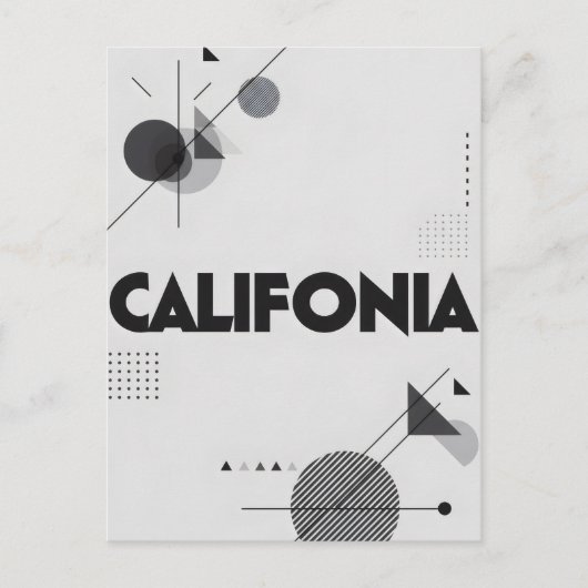 California Art Print – Unieke Lettering Briefkaart (Voorkant)