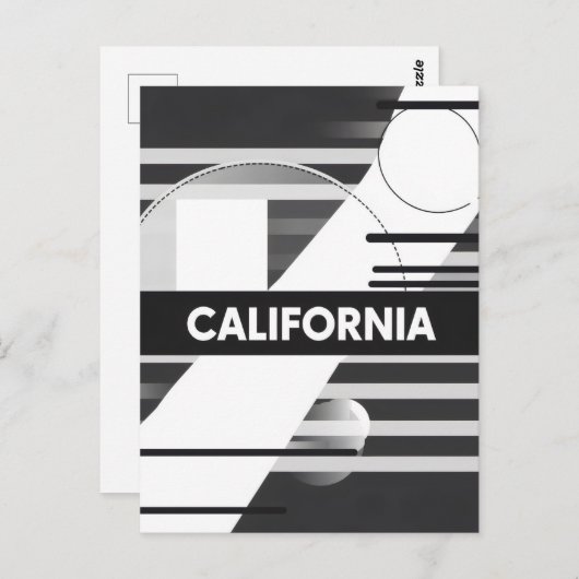 California Art Print – Unieke Lettering Briefkaart (Voorkant / Achterkant)