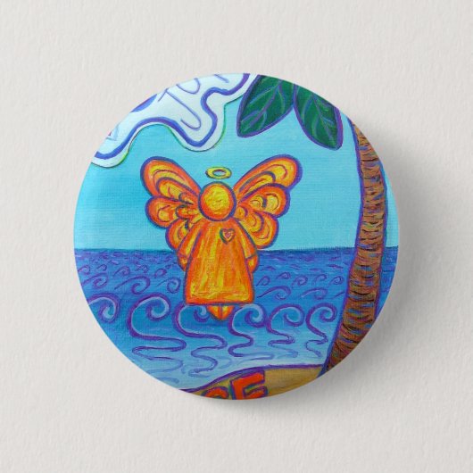 California Beach Angel Ronde Button 5,7 Cm (Voorkant)