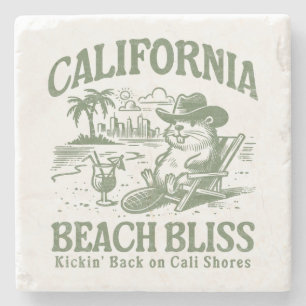California Beach Bliss op Cali Shores Stenen Onderzetter