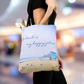 California Beach is Mijn Happy Place Quote Script Tote Bag
