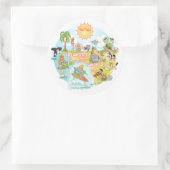 California Beach Life Ronde Sticker (Tas)