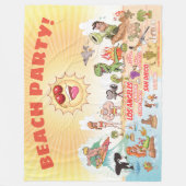 California Beach Party Fleece Deken (Voorkant)