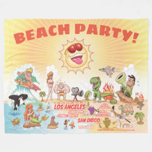 California Beach Party Fleece Deken