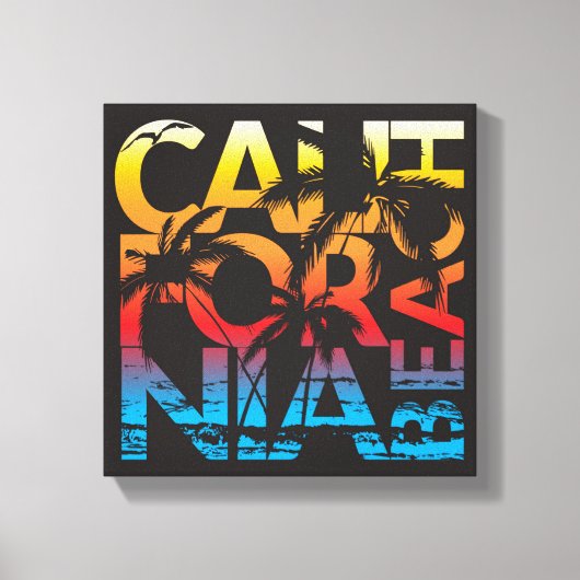 California Beach Poster Canvas Afdruk (Voorkant)