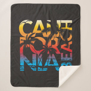 California Beach Poster Sherpa Deken